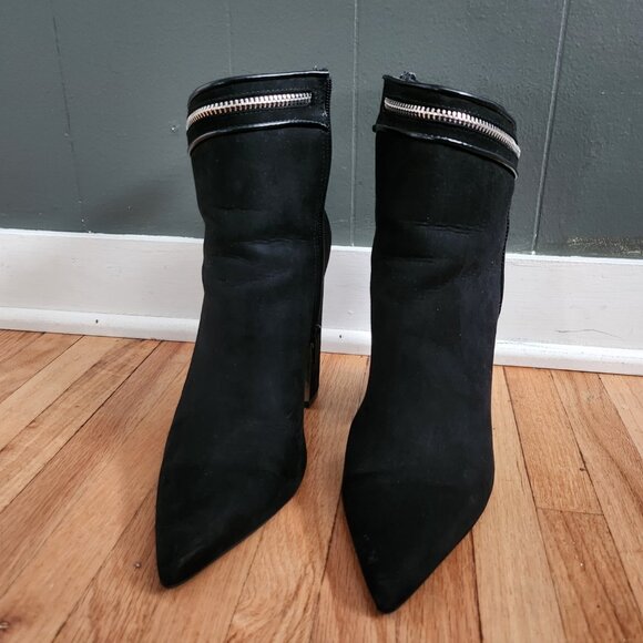 Heeled suede booties - Picture 4 of 6